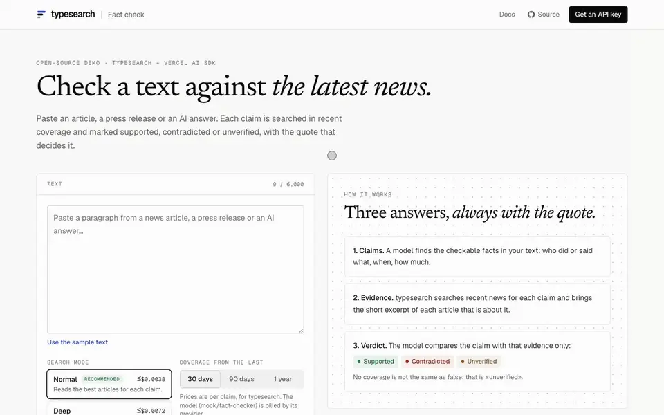 Fact check: un texto con cada afirmación resaltada según su veredicto, y las citas de las notas